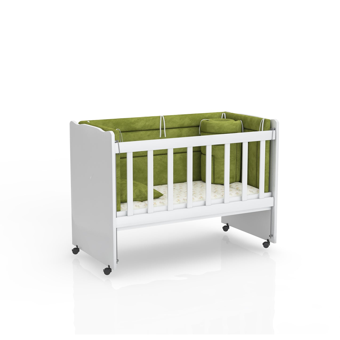 سرير مواليد أبيض